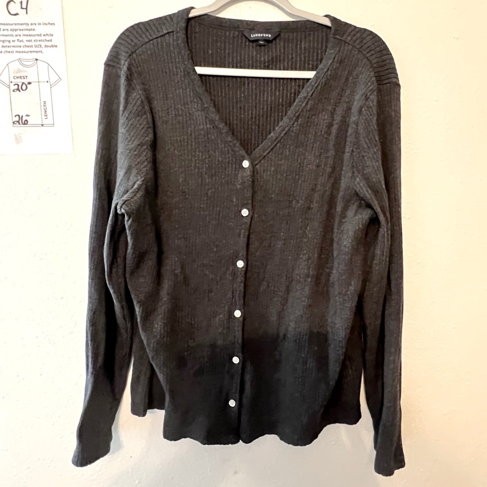 Dark gray ribbed cardigan
